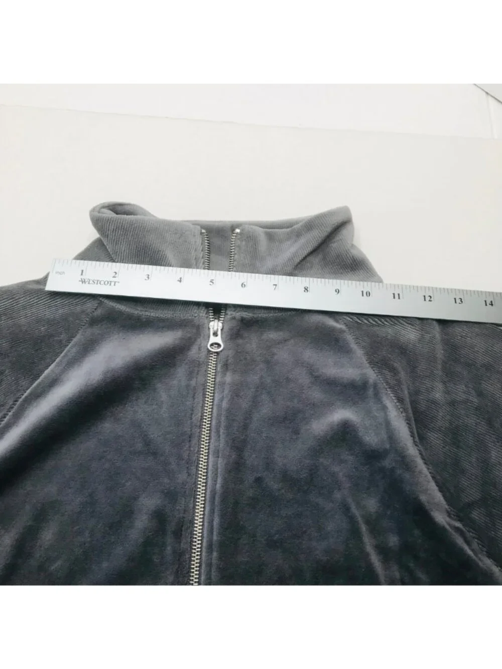 Wild Fable Women's Size XL Quarter Zip Velour Tunic Sweatshirt Gray New - Picture 8 of 14